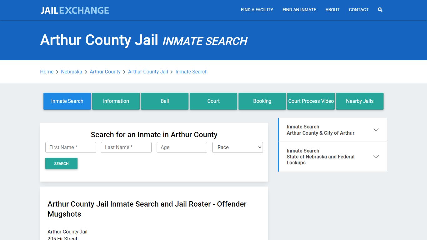 Arthur County Jail, NE Inmate Search: Roster & Mugshots