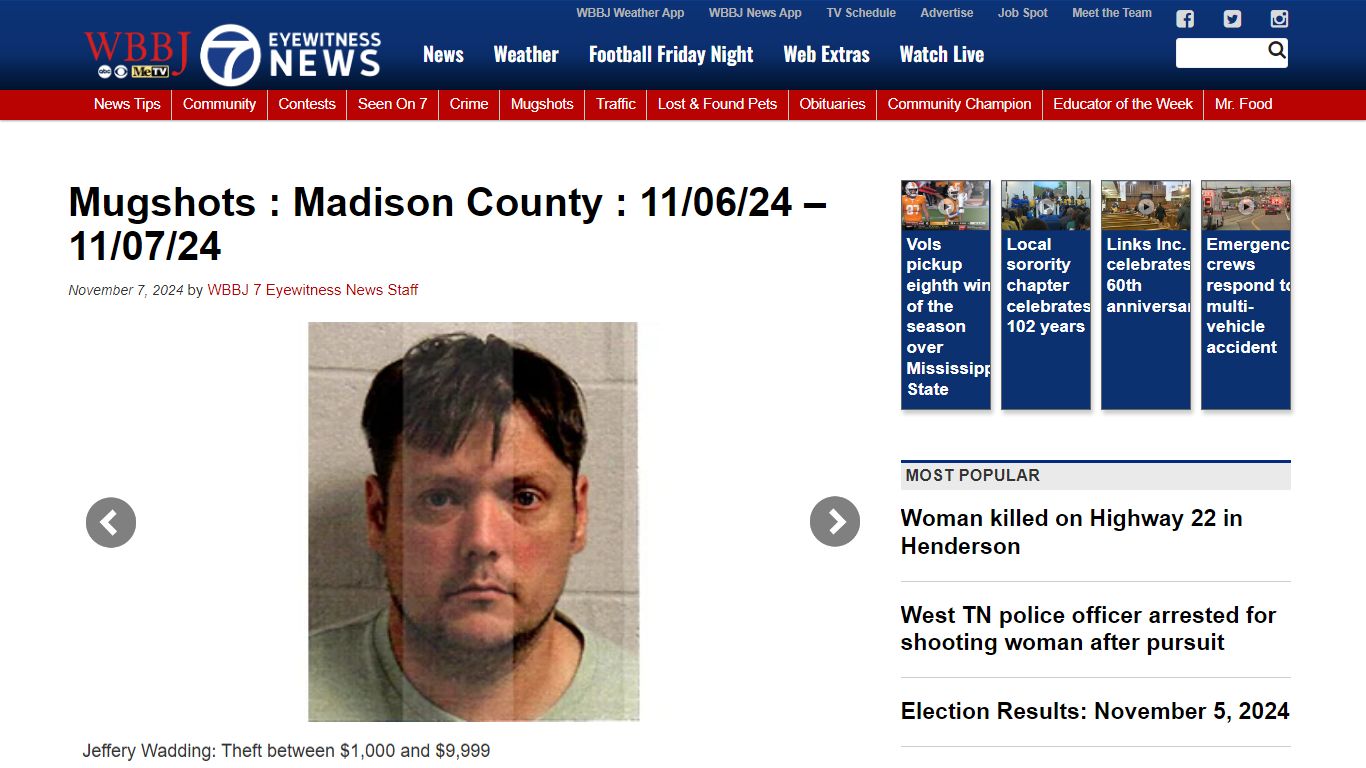 Mugshots : Madison County : 11/06/24 – 11/07/24 - WBBJ-TV