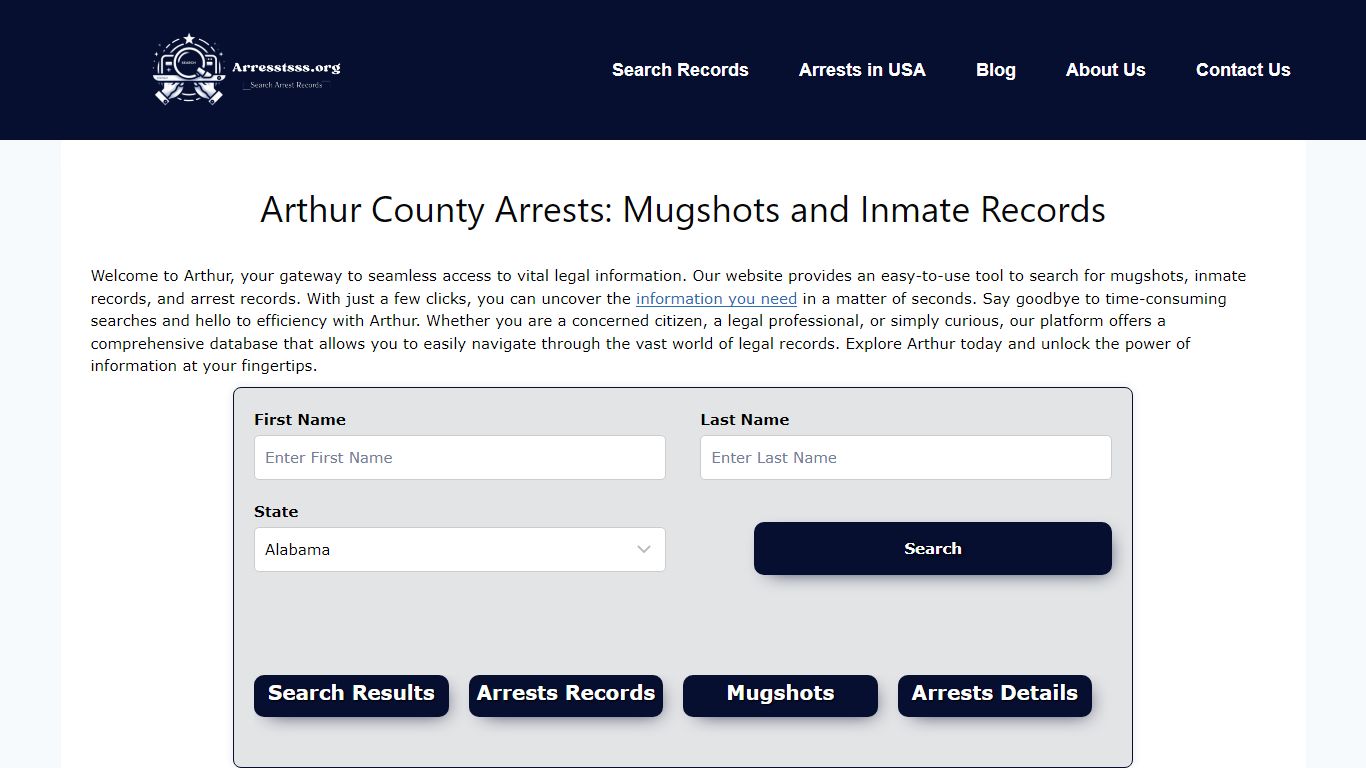 Arthur County Arrests: Mugshots and Inmate Records